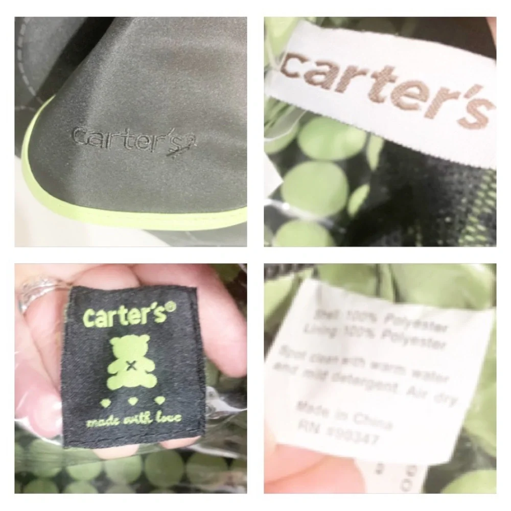 Carter's Tonal Dot Top Zip Tote Diaper Bag Top Handles Organizational Pockets